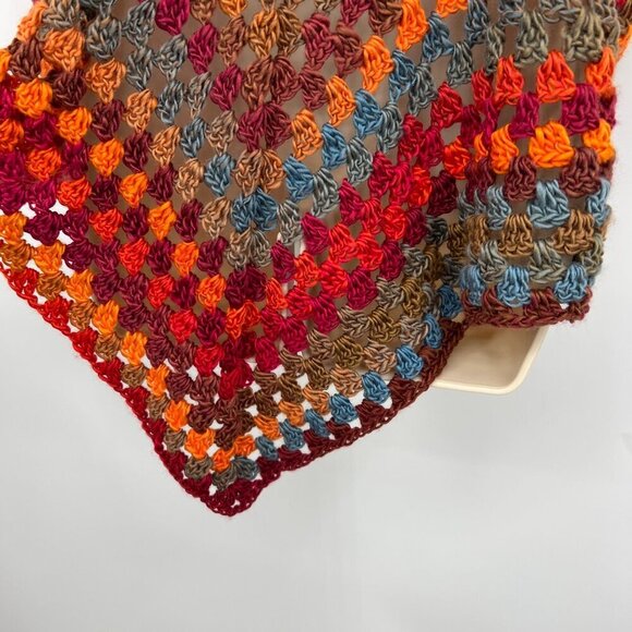 Crochet bohemian boho vest one size woman's vibrant medium large - Picture 8 of 9